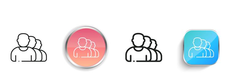 group icon thin linear regular and button style vector image