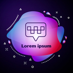 purple line map pointer with taxi icon isolated vector image