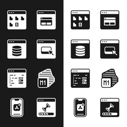 set browser files server data web hosting search vector image
