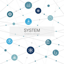 system trendy web template with simple icons vector image