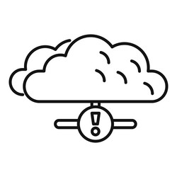 cloud computing network showing warning symbol vector image