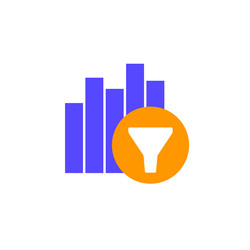 filtering icon with a graph vector image