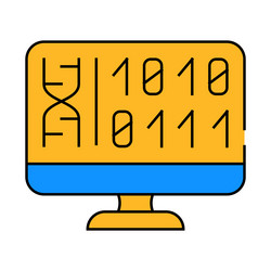 generating protein cell using computer code icon vector image