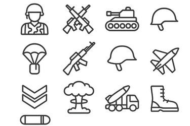 military symbols and icons showcasing various Vector Image