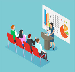 workers conference and graph presentation vector