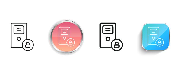 cpu tower icon thin linear regular and button vector image