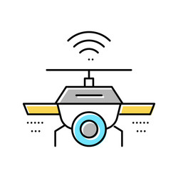 Drone with wifi and camera color icon vector