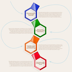 Four color hexagonal frames for text vector