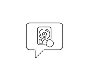 Recovery hdd line icon backup data sign restore vector