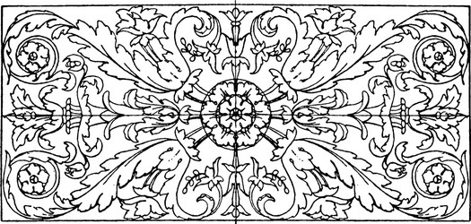 Roman oblong panel has a freer palmette design vector