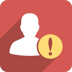User problem flat rounded square icon with long vector