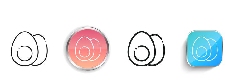 boiled egg icon thin linear regular and button vector image