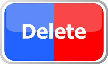 Delete word on web button icon isolated vector