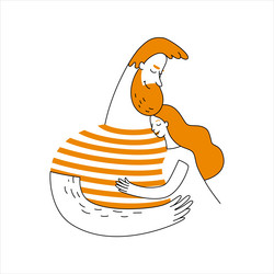 in simple linear style with cute characters vector image