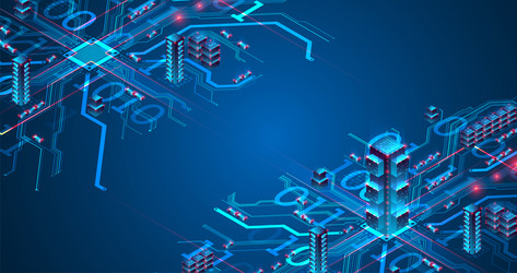 isometric big data concept database abstract vector image
