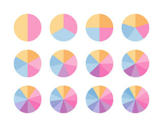 multicolor piechart with segments and slices vector image