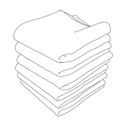outline of a stack towels from black lines vector image