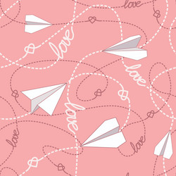 paper planes with tangled lines seamless pattern vector