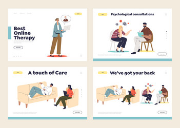 set landing pages with psychologist vector