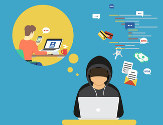 thief or hacker is stealing log in password vector image