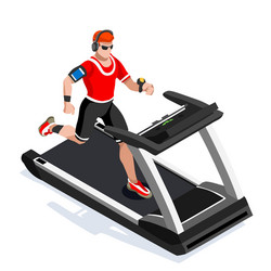 treadmill gym class working out isometric image vector image