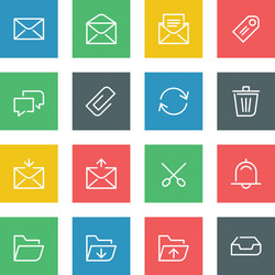 white thin line icons set for web and mobile vector image