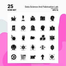 25 data science and fabrication lab icon set 100 vector image