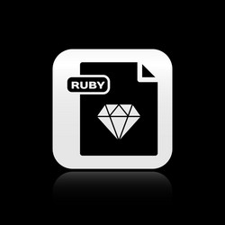 black ruby file document download button vector image