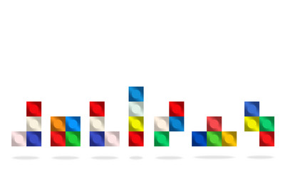 block shape of tetris game on white for web vector image