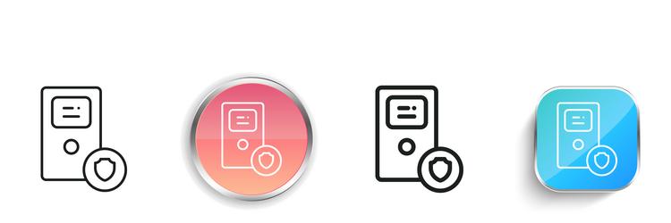 cpu tower icon thin linear regular and button vector image