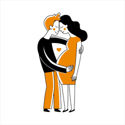 in simple linear style with cute characters vector image