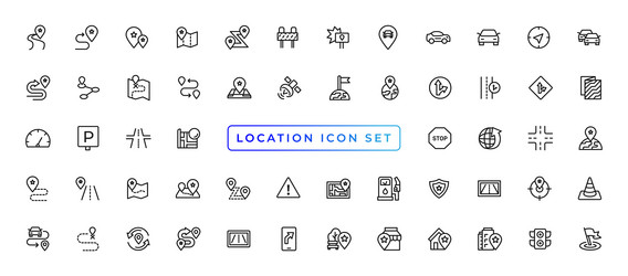 Location icons set navigation map pointer vector