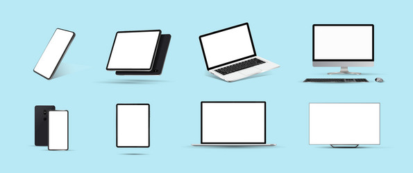 mockups at different angles 3d set vector image