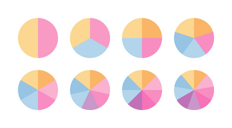 multicolor circle graph set round schemes vector image