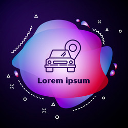 purple line map pointer with taxi icon isolated vector image