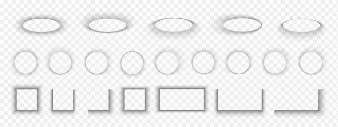 set of different shadow effects realistic soft vector image