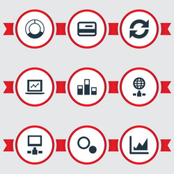 Set of simple data icons vector
