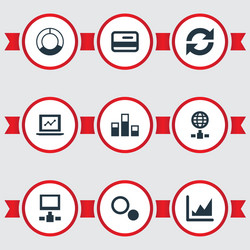 set of simple data icons vector