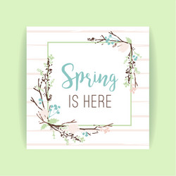 Spring frame of branches and leaves vector