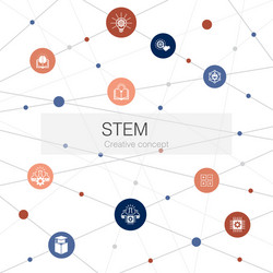Stem trendy web template with simple icons vector