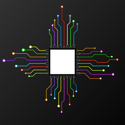 Abstract colorful cpu microprocessor microchip vector