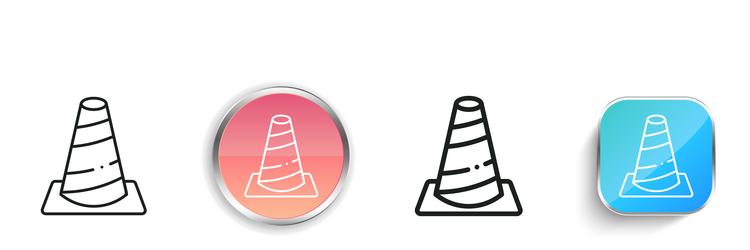 bollard icon thin linear regular and button style vector image