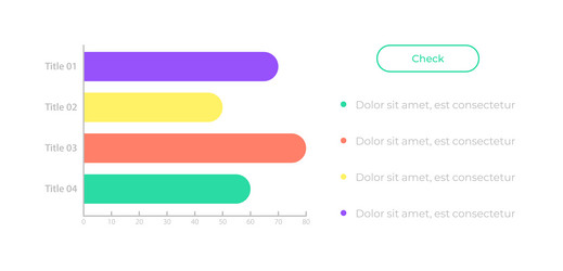 horizontal bar chart ui element template vector image