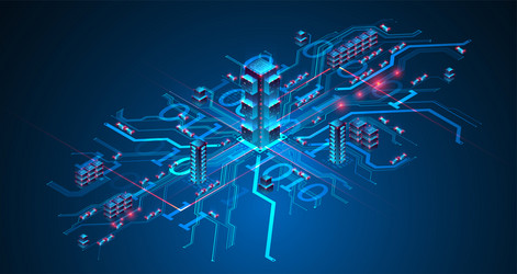 isometric big data concept database abstract vector image