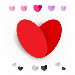 Love heart decoration set vector