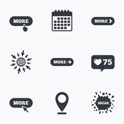 more with cursor pointer icon details symbols vector image