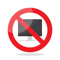 No computer sign vector