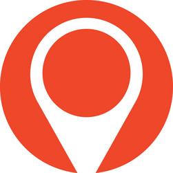pin map pointer location symbol red circle vector image