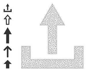 polygonal network upload icon with simple symbols vector image