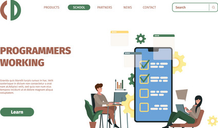 programmers landing digital designers working vector image